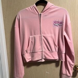 Pink Women'sb Bratz  Hoodie Jacket small cropped  velor
